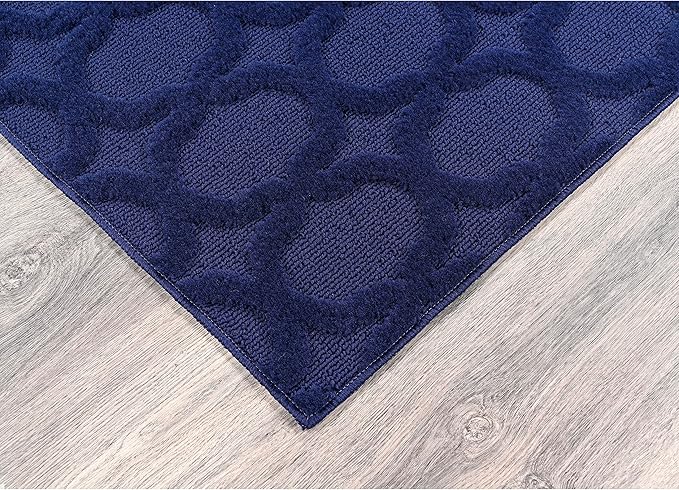 Garland Rug Garden Trellis 5 ft. x 7 ft. Indoor/Outdoor Area Rug Outdoor Waterproof Rug for Patio, Camping Rugs, RV, Porch, Deck, Camper, Balcony, Backyard for High-Traffic Areas, Navy Blue