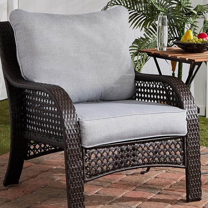 Greendale Home Fashions 2-Piece Outdoor Deep Seat Cushion Set, Cement