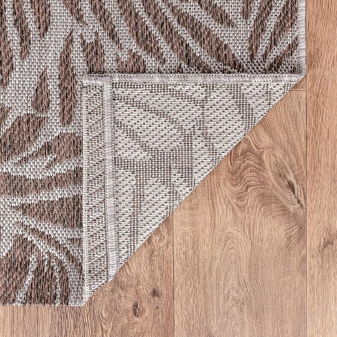 Keen Home Design Terrace Outdoor Area Rug - 46"x67" Washable Indoor/Outdoor Rug for Patio, Kitchen, Balcony, Beach, Garden, Deck and Porch, Size: 3'10" x 5'7", Rainforest Beige 363