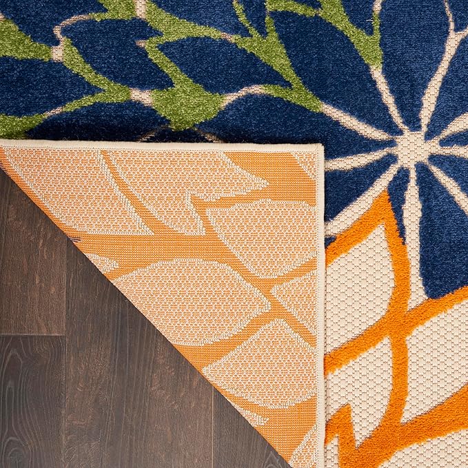 Nourison Home Aloha Indoor/Outdoor Multicolor 7' x 10' Area Rug, Easy Cleaning, Non Shedding, Bed Room, Living Room, Dining Room, Deck, Backyard, Patio (7x10)