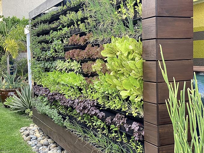 2-Ft x 3-Ft Outdoor Vertical Garden Planter with Built-in Drip Line Irrigation System for Food Growth on Patios, Balconies, Fences and More