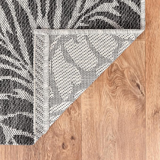 Keen Home Design Terrace Outdoor Throw Rug - 36"x60" Washable Indoor/Outdoor Rug for Patio, Kitchen, Balcony, Beach, Garden, Deck and Porch, Size: 3' x 5', Rainforest Black