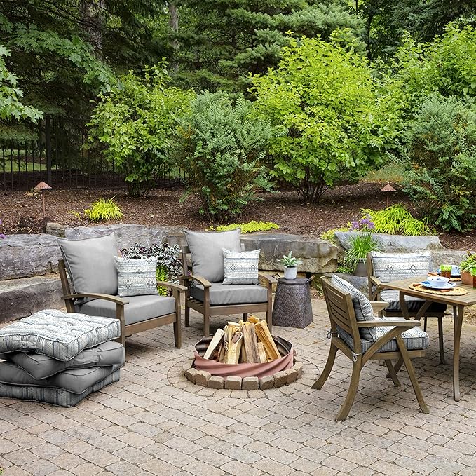 Arden Performance Outdoor Deep Seat Set, 24 x 24, Rain-Proof, Fade Resistant, Deep Seat Bottom and Back Cushion Paloma Woven Texture