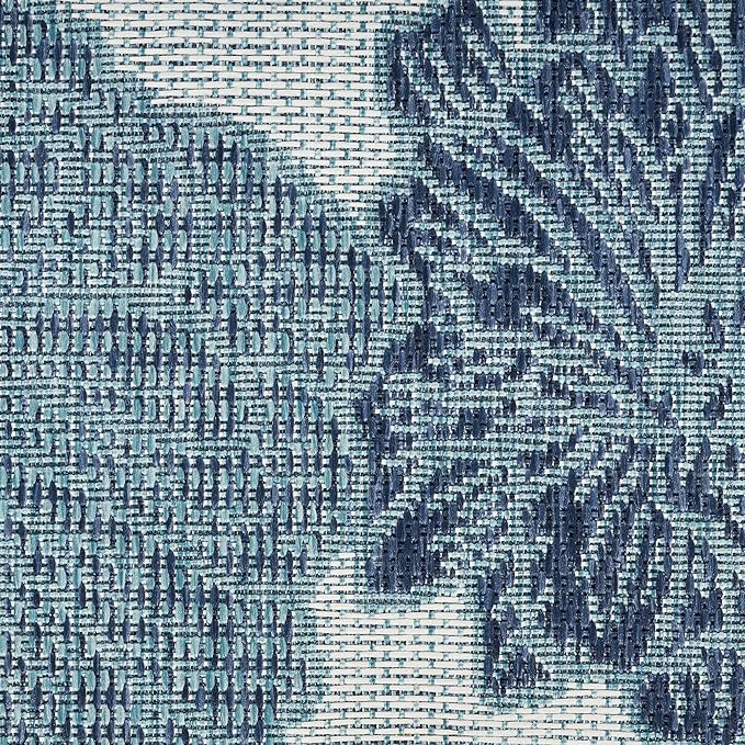 Nourison Home Garden Oasis Blue 2' x 4' Area Rug - Easy Clean, Non Shedding, Bed Room, Living Room, Dining Room, Kitchen (2' x 4')