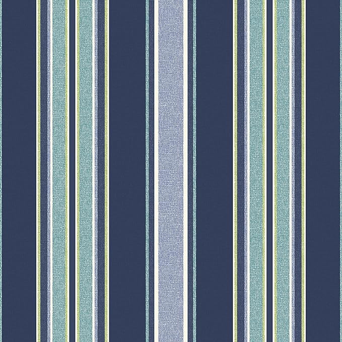 Arden Outdoor Plush Modern Tufted Blowfill Dining Chair Cushion, 21 x 40, Rain-Proof, Fade Resistant, Tufted Cushion for Dining and Bistro Chairs Sapphire Aurora Blue Stripe