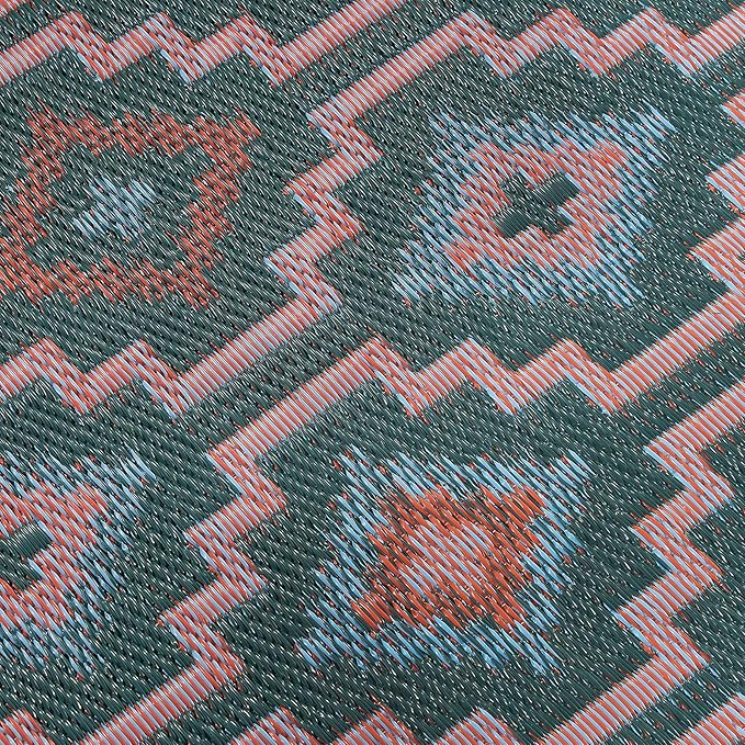 Fab Habitat Striped Non Slip Doormat - Durable, Thin - Recycled Plastic - Entryway, Front Door, Porch, Patio - Lhasa - Green (24" x 36" Non-Slip)