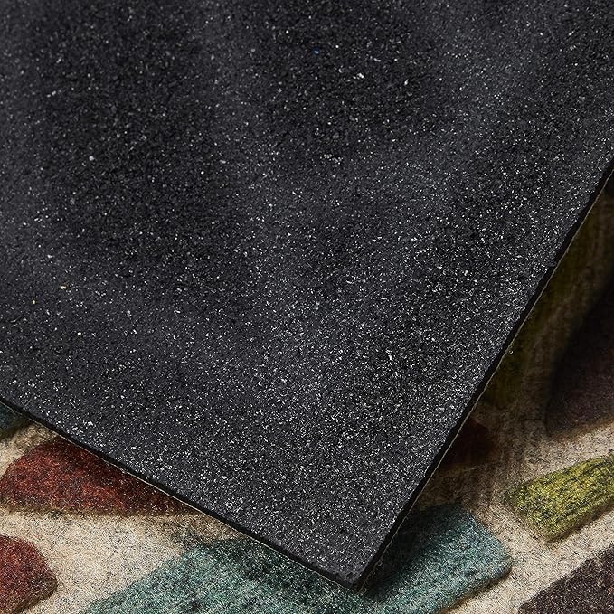Mohawk Home Entryway Door Mat 2' x 4' All Weather Doormat Outdoor Non Slip Recycled Rubber, Woodblock Garden Tile Multicolor