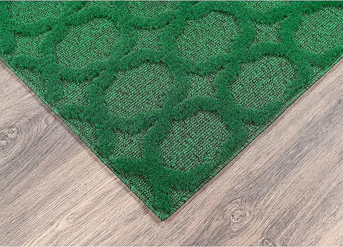 Garland Rug Garden Trellis 7 ft. x 10 ft. Indoor/Outdoor Area Rug Outdoor Waterproof Rug for Patio, Camping Rugs, RV, Porch, Deck, Camper, Balcony, Backyard for High-Traffic Areas, Green