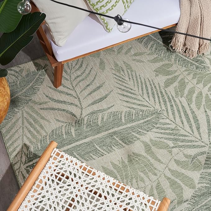 Nourison Home Garden Oasis Ivory Green 5' x 7' Area Rug - Easy Clean, Non Shedding, Bed Room, Living Room, Dining Room, Kitchen (5' x 7')