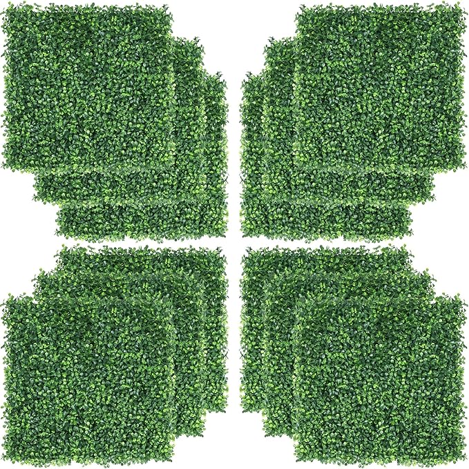 Yaheetech Grass Wall Panels 12PCS 20x20 Artificial Boxwood Panels, Topiary Hedge Plant, Privacy Hedge Screen, UV Protected Decor Faux Greenery Wall for Outdoor & Indoor Garden Fence Backyard, Green