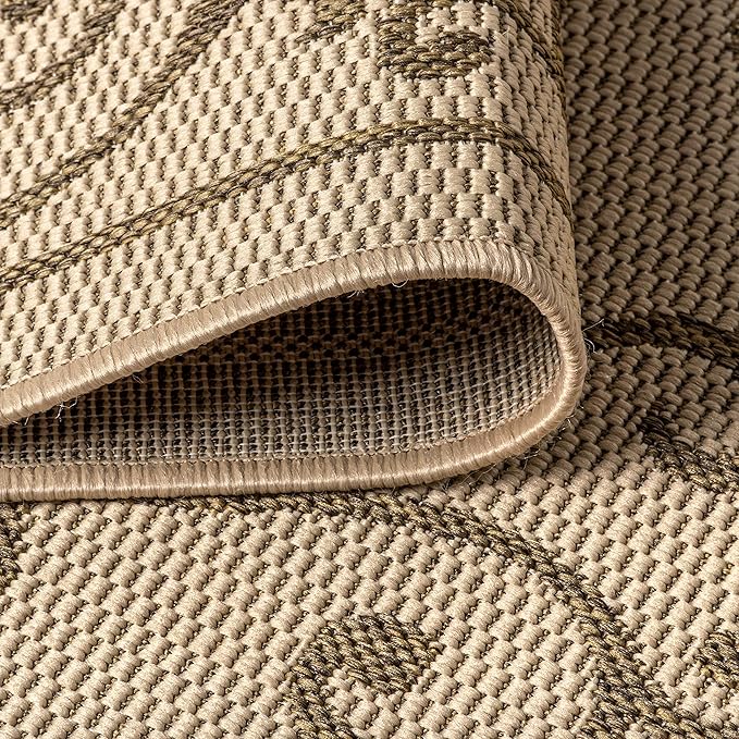 JONATHAN Y Vintage Filigree Indoor Outdoor Area Rug 6X9 Beige/Brown, Charleston Textured Weave for Backyard, Patio, Porch, Easy-Cleaning, High Traffic, Pet-Friendly, Non-Shedding (SMB106A-6)