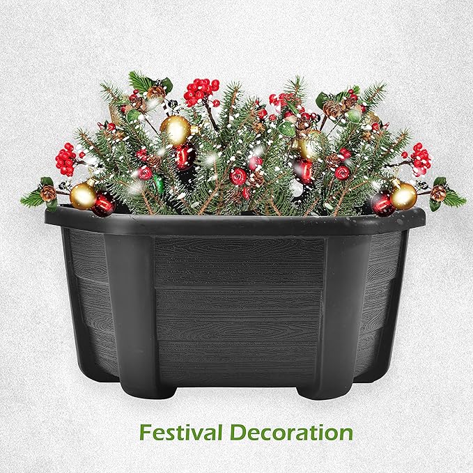 ORIMERC 9.8 Inches Self Watering Wall Planters for Indoor Plants, Railing Planters Balcony Planters Wall Hanging Planters, Lightweight, Dark Coffee (Pack of 8)