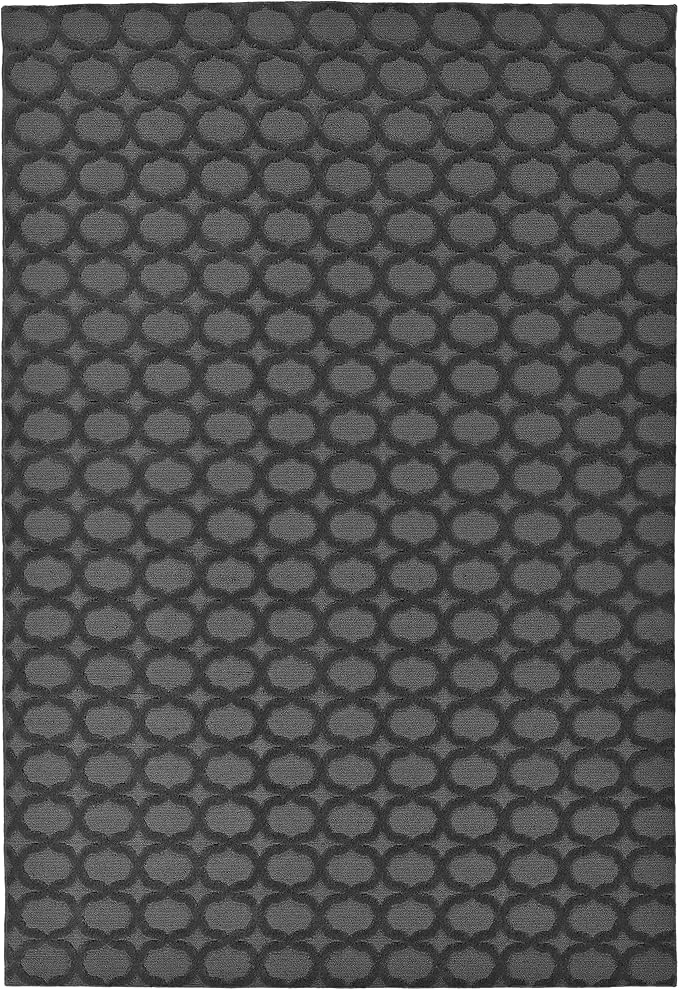 Garland Rug Garden Trellis 7 ft. x 10 ft. Indoor/Outdoor Area Rug Outdoor Waterproof Rug for Patio, Camping Rugs, RV, Porch, Deck, Camper, Balcony, Backyard for High-Traffic Areas, Cinder Gray