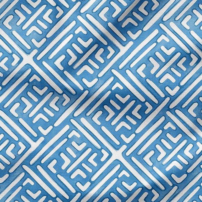 Arden 2-Pack Outdoor Patio Dining Chair Cushion, 20x44, Rain-Proof Seat Pad, Fade-Resistant Outdoor Cushion Amalfi Blue Tile