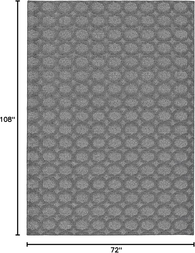 Garland Rug Garden Trellis 6 ft. x 9 ft. Indoor/Outdoor Area Rug Outdoor Waterproof Rug for Patio, Camping Rugs, RV, Porch, Deck, Camper, Balcony, Backyard for High-Traffic Areas, Heather Gray