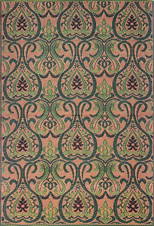Mad Mats Traditional Outdoor Rug, Reversible Plastic Mat (5' x 8', Oasis - Medium Green)