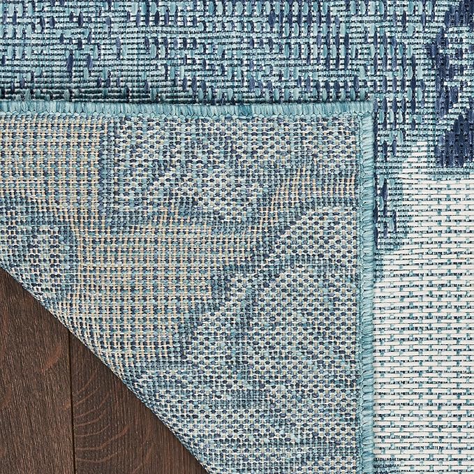 Nourison Home Garden Oasis Blue 9' x 12' Area Rug - Easy Clean, Non Shedding, Bed Room, Living Room, Dining Room, Kitchen (9' x 12')
