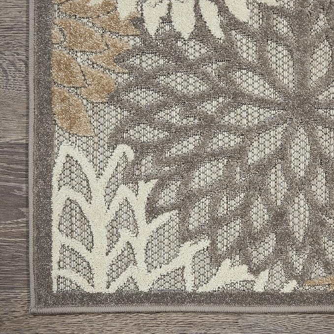 Nourison Home Aloha Natural 3' x 5' Area Rug - Easy Clean, Non Shedding, Bed Room, Living Room, Dining Room, Kitchen (3' x 5')