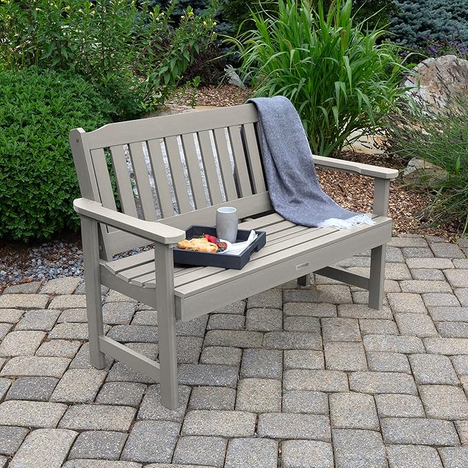 highwood Lehigh Garden Bench, 4 Feet, Harbor Gray