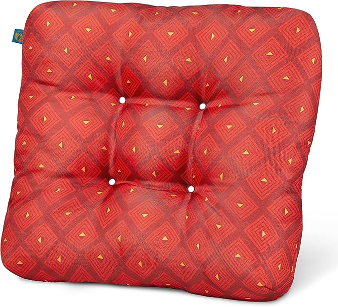Duck Covers Water-Resistant Indoor/Outdoor Seat Cushions, 19 x 19 x 5 Inch, 2 Pack, Ruby Mosaic, Outdoor Patio Cushions