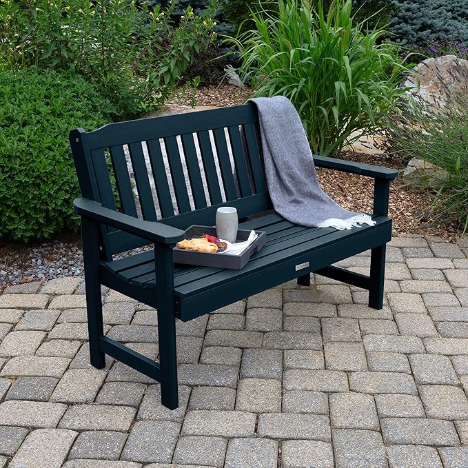 highwood Lehigh Garden Bench, 4 Feet, Federal Blue