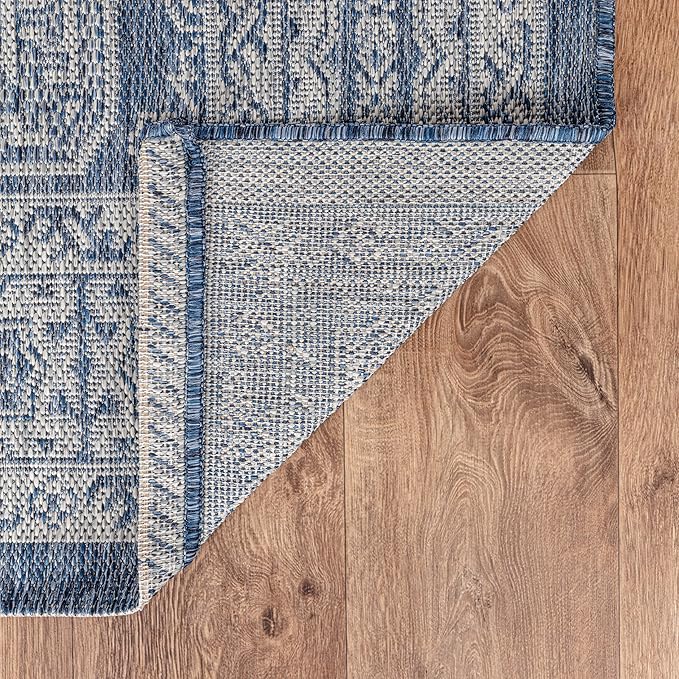 Keen Home Design Terrace Outdoor Runner Rug - 26"x91" Washable Indoor/Outdoor Rug for Patio, Kitchen, Balcony, Beach, Garden, Deck and Porch, Size: 2'2" x 7'7", Trend Navy