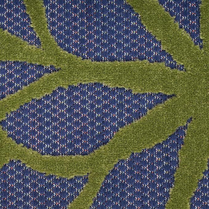 Nourison Aloha Indoor-Outdoor Navy Multicolor 3'6" x 5'6" Area Rug, Easy Cleaning, Non Shedding, Bed Room, Living Room, Dining Room, Backyard, Deck, Patio (4x6)