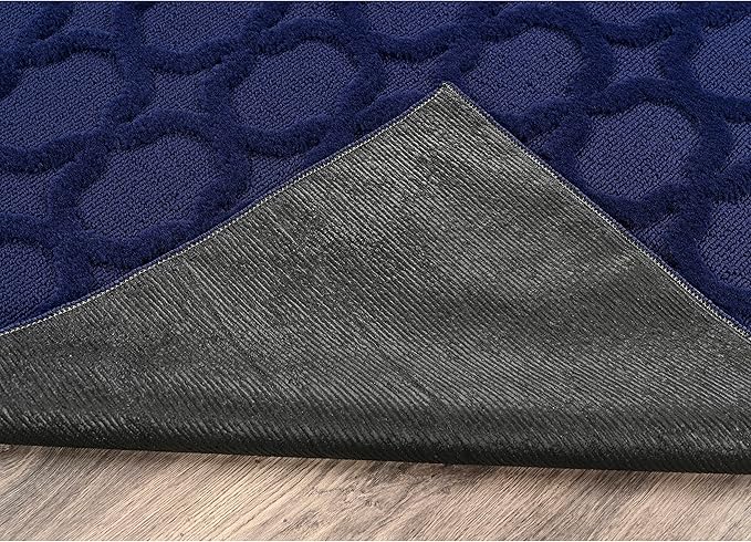 Garland Rug Garden Trellis 5 ft. x 7 ft. Indoor/Outdoor Area Rug Outdoor Waterproof Rug for Patio, Camping Rugs, RV, Porch, Deck, Camper, Balcony, Backyard for High-Traffic Areas, Navy Blue