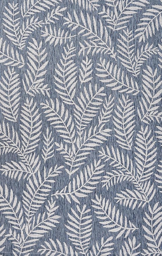 JONATHAN Y Palm Frond Indoor Outdoor Area Rug 4X6 Navy/Ivory, Nevis for Backyard, Patio, Porch, Easy-Cleaning, High Traffic, Pet-Friendly, Non-Shedding (SMB119B-4)