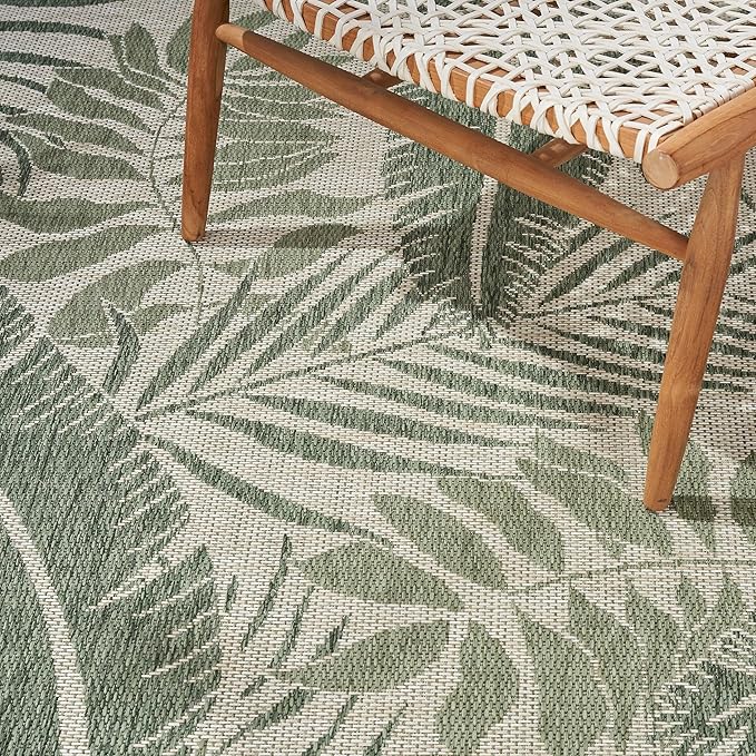 Nourison Home Garden Oasis Ivory Green 5' x 7' Area Rug - Easy Clean, Non Shedding, Bed Room, Living Room, Dining Room, Kitchen (5' x 7')