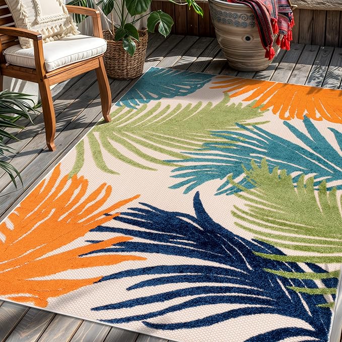 Rugshop Lucca Contemporary Floral Indoor/Outdoor 4' X 6' Multi