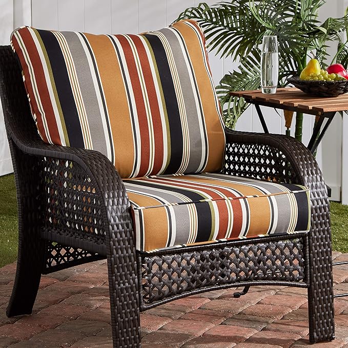 Greendale Home Fashions 2-Piece Outdoor Deep Seat Cushion Set, Espresso