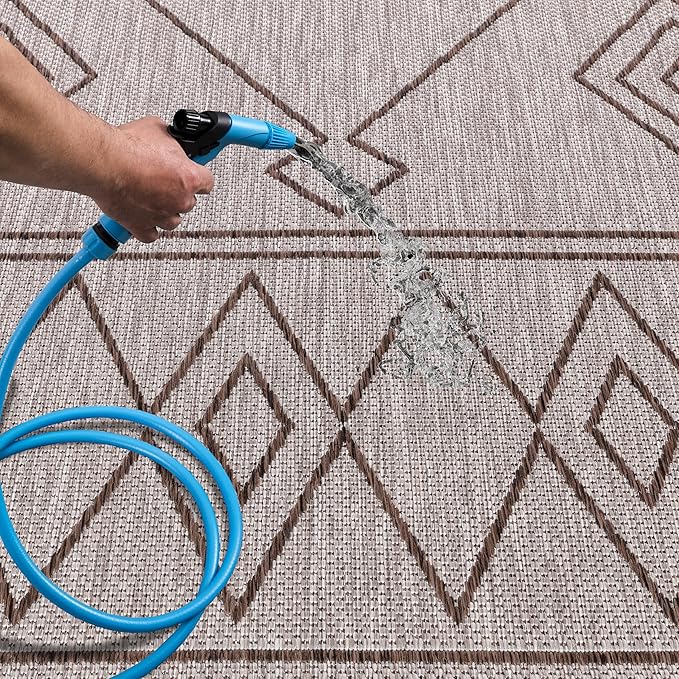 Keen Home Design Terrace Outdoor Runner Rug - 26"x67" Washable Indoor/Outdoor Rug for Patio, Kitchen, Balcony, Beach, Garden, Deck and Porch, Size: 2'2" x 5'7", Moroccan