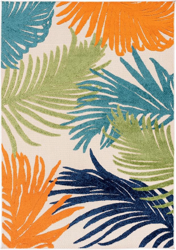 Rugshop Lucca Contemporary Floral Indoor/Outdoor Area Rug 3'3"x5' Multi