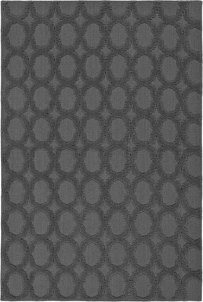 Garland Rug Garden Trellis 4 ft. x 6 ft. Indoor/Outdoor Area Rug Outdoor Waterproof Rug for Patio, Camping Rugs, RV, Porch, Deck, Camper, Balcony, Backyard for High-Traffic Areas, Cinder Gray