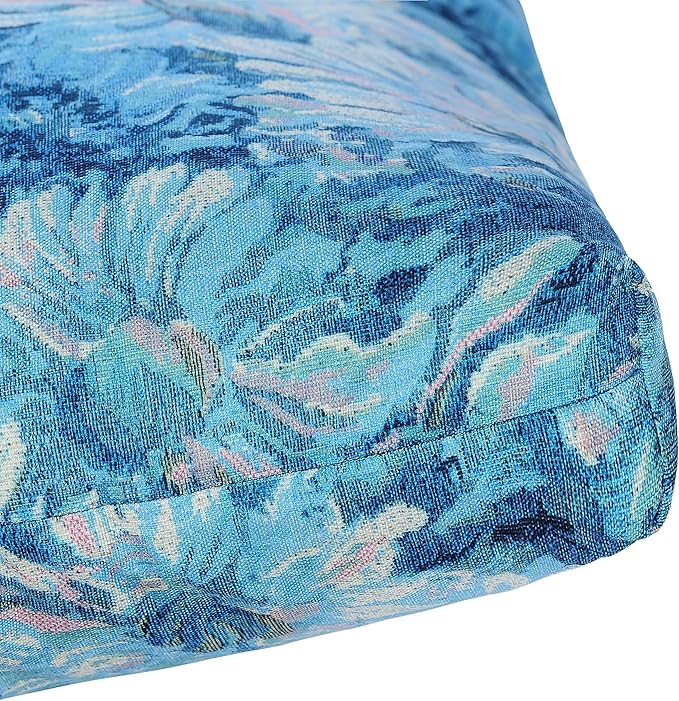 Set of 2 Outdoor Dining Chair Cushions, Patio Seating Cushions, 38x18x4.5 inch, for Garden Patio Furniture (Blue Monet Garden)