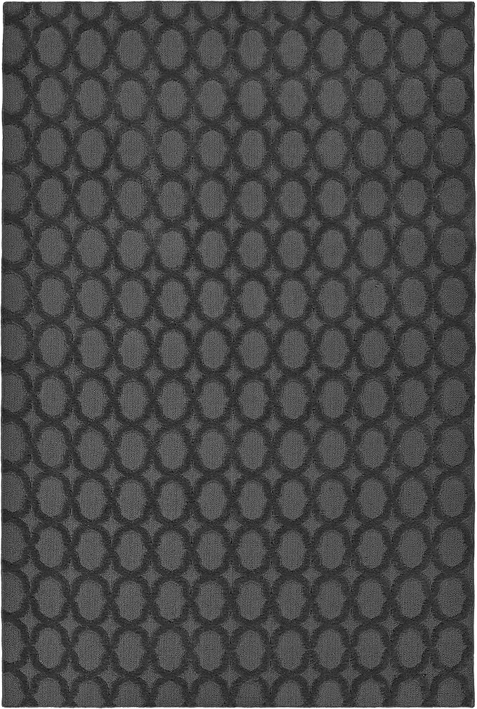 Garland Rug Garden Trellis 6 ft. x 9 ft. Indoor/Outdoor Area Rug Outdoor Waterproof Rug for Patio, Camping Rugs, RV, Porch, Deck, Camper, Balcony, Backyard for High-Traffic Areas, Cinder Gray