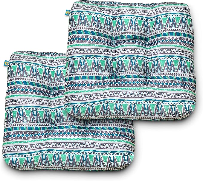 Duck Covers Water-Resistant Indoor/Outdoor Seat Cushions, 19 x 19 x 5 Inch, 2 Pack, Lilac Festival, Outdoor Patio Cushions