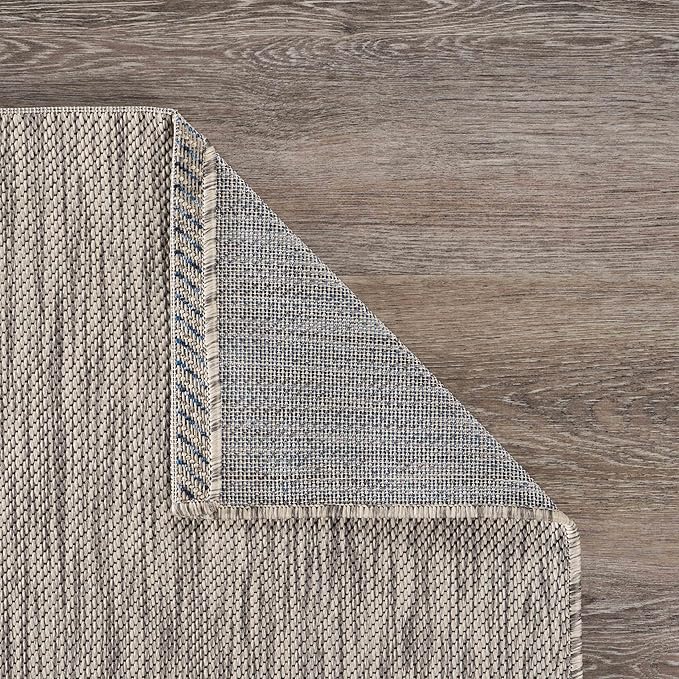 LR Home 8x10 Indoor/Outdoor Area Rug for Home Decor | Coastal School of Fish Large Size Carpet for Living Room, Bedroom, Playroom, Patio, Garden | Modern Farmhouse Rug | Gray/Navy