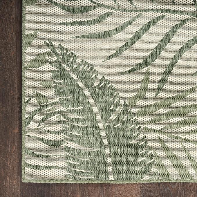 Nourison Home Garden Oasis Ivory Green 5' x 7' Area Rug - Easy Clean, Non Shedding, Bed Room, Living Room, Dining Room, Kitchen (5' x 7')