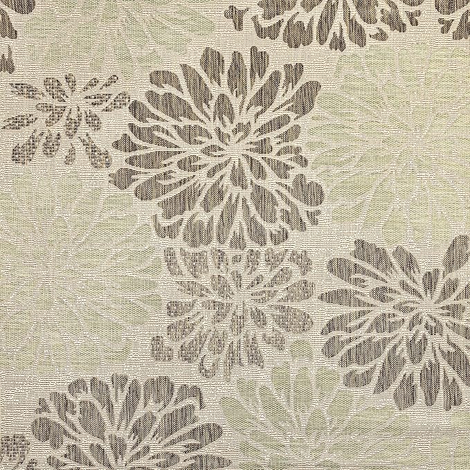 JONATHAN Y Floral Textured Weave Indoor Outdoor Square Area Rug 4X4 Sage/Brown, Zinnia Modern for Backyard, Patio, Porch, Easy-Cleaning, High Traffic, Pet-Friendly, Non-Shedding (SMB110A-4SQ)
