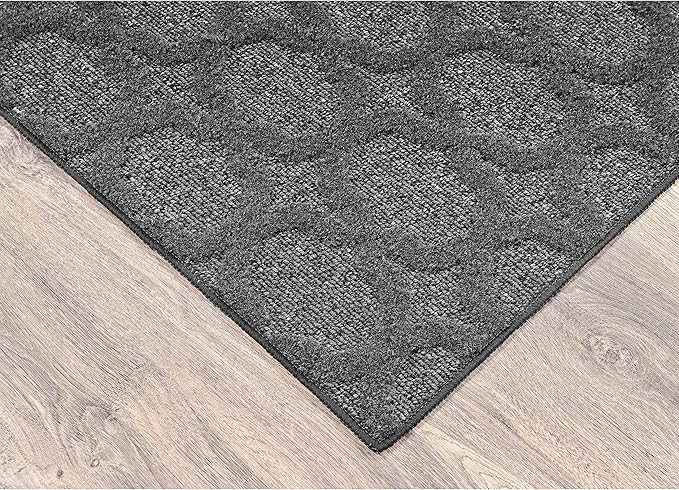 Garland Rug Garden Trellis 4 ft. x 6 ft. Indoor/Outdoor Area Rug Outdoor Waterproof Rug for Patio, Camping Rugs, RV, Porch, Deck, Camper, Balcony, Backyard for High-Traffic Areas, Heather Gray