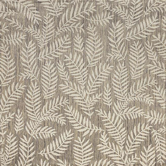 JONATHAN Y Palm Frond Indoor Outdoor Square Area Rug 9X9 Brown/Beige, Nevis for Backyard, Patio, Porch, Easy-Cleaning, High Traffic, Pet-Friendly, Non-Shedding (SMB119A-9SQ)