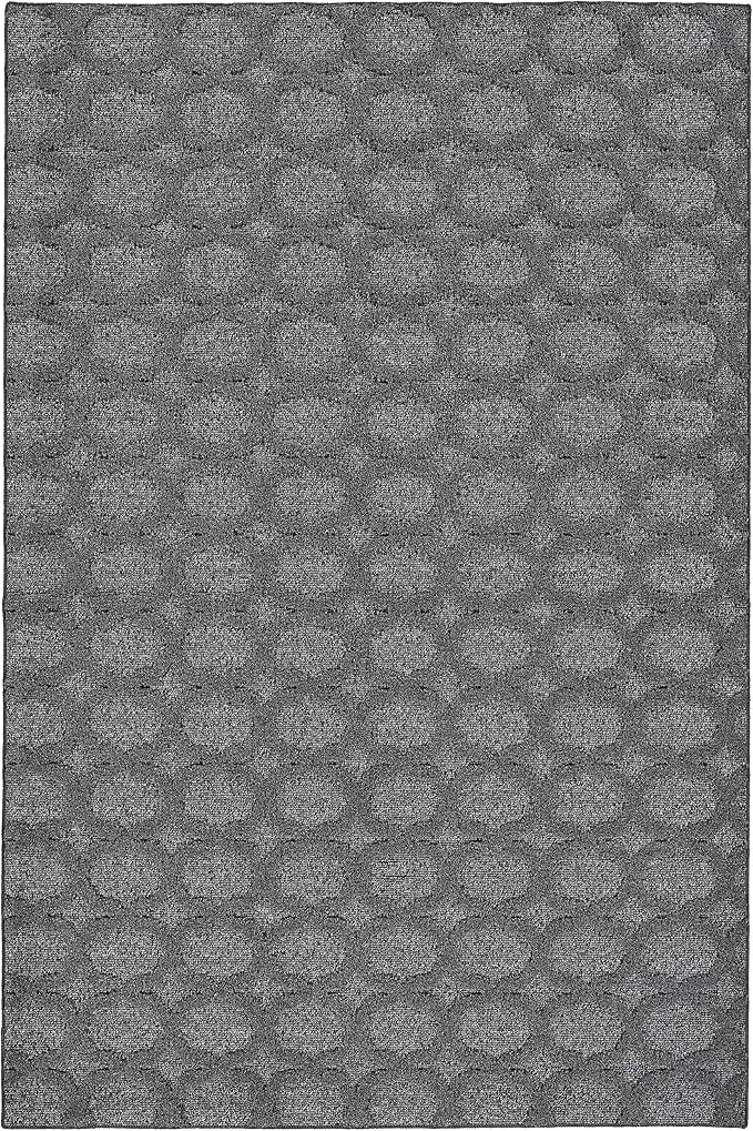 Garland Rug Garden Trellis 4 ft. x 6 ft. Indoor/Outdoor Area Rug Outdoor Waterproof Rug for Patio, Camping Rugs, RV, Porch, Deck, Camper, Balcony, Backyard for High-Traffic Areas, Heather Gray