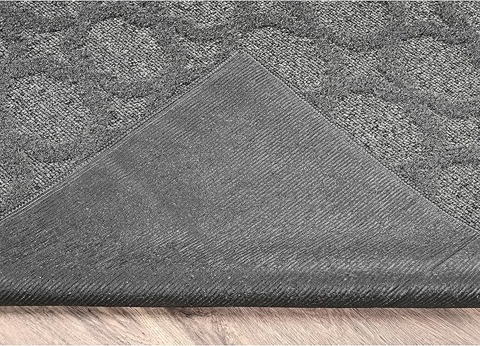 Garland Rug Garden Trellis 6 ft. x 9 ft. Indoor/Outdoor Area Rug Outdoor Waterproof Rug for Patio, Camping Rugs, RV, Porch, Deck, Camper, Balcony, Backyard for High-Traffic Areas, Heather Gray